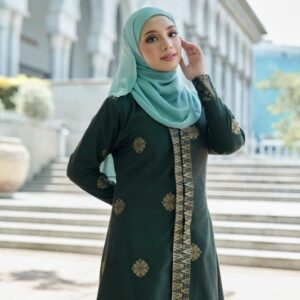 Kebaya Songket Dress in Minty Green - Image 2